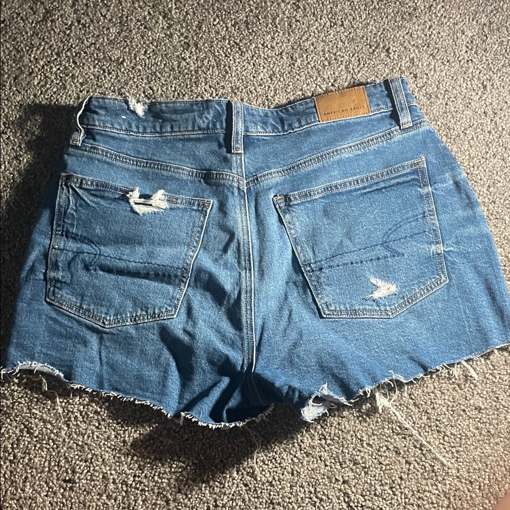 American Eagle Outfitters Ripped Blue Jean Shorts - Picture 5 of 5